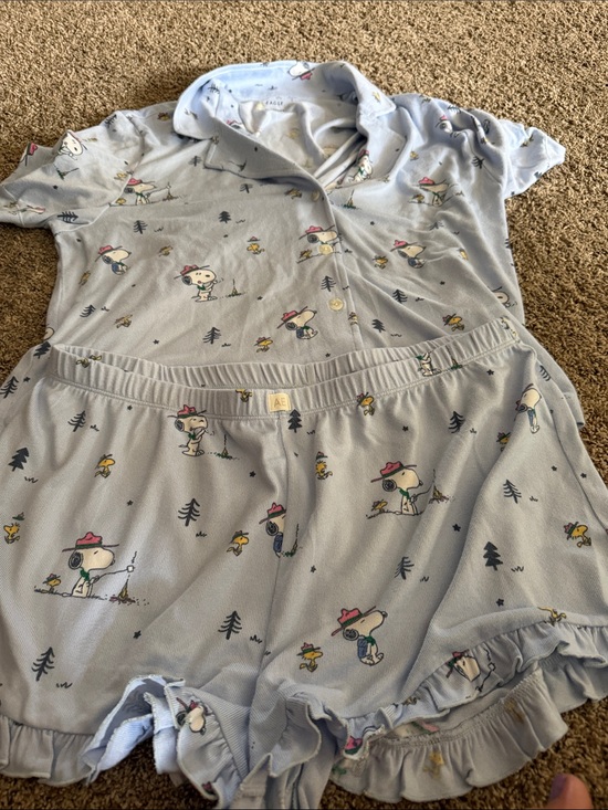 American Eagle Outfitters Other - American Eagle Outfitters Light Blue Snoopy & Woodstock Pajama Set Sz M New